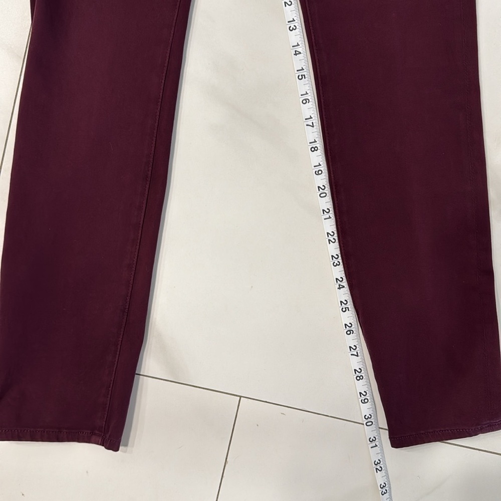 Ag Adriano Goldschmied Prima Mid Rise Cigarette Pants in Wine. Sz 27 - Picture 6 of 9